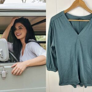 Mountain Khakis‎ Essential Crop Knit Top Teal Size M Relaxed Fit